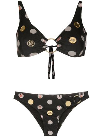 Amir Slama Bikini con stampa grafica - Nero