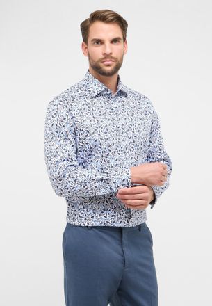 Eterna Langarmhemd ETERNA COMFORT FIT, Herren, Gr. 48, Normalgr&ouml;ssen, denim, Satin, 100% Baumwolle, normal, Manschette, Hemden Langarmhemd, NON IRON (b&uuml;gelfr