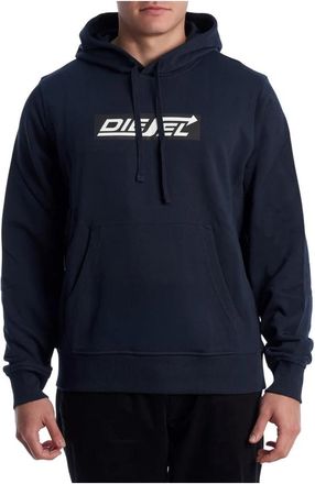 Diesel Hoodies - Heren - Hoodies - Blauw - M - Katoen - Hoodies & sweatvesten