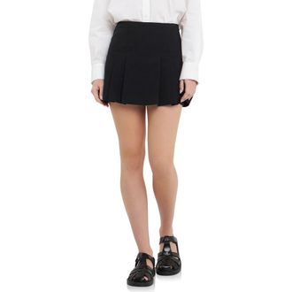 English Factory Pleated Skort in Black at Nordstrom, Size X-Small