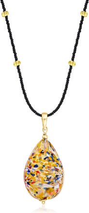 Ross-Simons Italian Multicolored Murano Glass Pendant Necklace in 18kt Gold Over Sterling