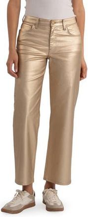 Swat Fame High Waist Coated Ankle Wide Leg Jeans in Gold at Nordstrom Rack, Size 18 (Similar To 14W)