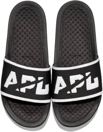 Athletic Propulsion Labs Womens Big Logo Techloom Slide Sandal In Black/white/white