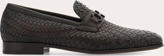 Ferragamo Men Moccasin with braid Gancini ornament Brown Size 10.5