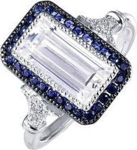 Lafonn Art Deco Simulated Diamond Ring in White/blue at Nordstrom Rack, Size 7