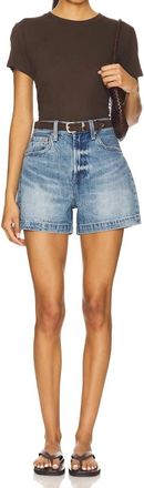 Pistola Denim Saige High Rise A-Line Short In Safari