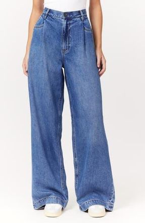 Scotch & Soda Pleated High Waist Wide Leg Trouser Jeans in Two Bridges at Nordstrom Rack, Size 25