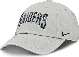 Nike Las Vegas Raiders Primetime Club Arched Nike Mens NFL Adjustable Hat in Grey | NF020BB8D-BYX