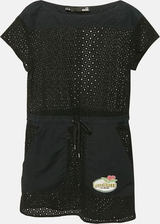 Love Moschino Black Broderie Anglaise Cotton Mini Dress