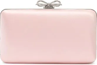 Self Portrait Satin Clutch With Jewel Details