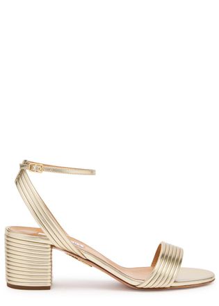 Aquazzura Aquazzura Sundance 50 Metallic Leather Sandals - Gold - 38 (IT38 / UK5)