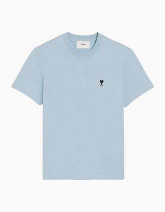 Ami Mens Ami Paris Ami De Coeur Black Heart T-Shirt SKy Blue - Size: 36