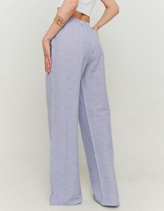 Tally Weijl Schlupfhose TALLY WEIJL SPALIMELANY, Damen, Gr. 34, N-Gr, dazzling blau, wei&szlig;, Web, Obermaterial: 48% Viskose, 40% Baumwolle, 12% Leinen, weit lang, H