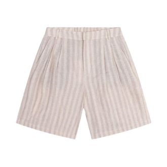 ALIX The Label Alix The Label - Geweven gestreepte bermudashorts - Dames - Korte broeken - Beige - Maat: M