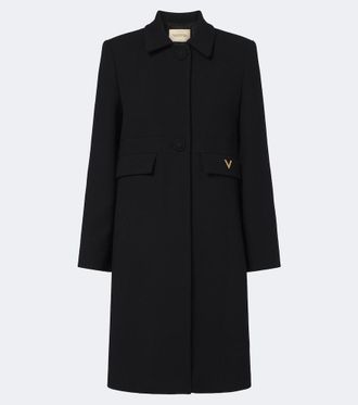 Valentino VGold virgin wool cr&ecirc;pe coat