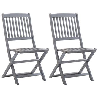 vidaXL Vidaxl - Sedie Da Giardino Pieghevoli 2 Pz In Legno Massello DAcacia