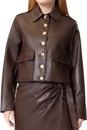 Area Stars Fallon Faux Leather Jacket In Brown