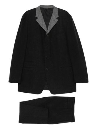 Romeo Gigli 1990s contrast-lapel suit - men - Wool/Cupro - L/XL - Black