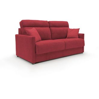 Divani.Store Margot Sof&aacute; Cama Convertible En Tela Suave Impermeable 156 Cm (mat.120x197) Rojo