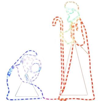 vidaXL vidaXL Figura Natalizia di Maria e Giuseppe con 264 LED 40x55&38x100cm
