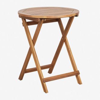 Sklum Sklum - Mesa De Jard&iacute;n Redonda &Oslash;60 Cm Plegable En Madera De Acacia Delawer