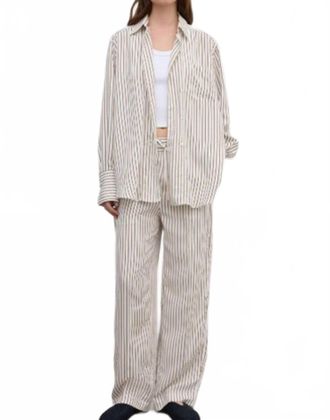 House of Dagmar Relaxed Straight Trousers In Cream/white