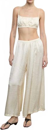 Enza Costa Textured Satin Bralette In Macadamia