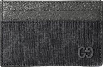 Gucci Grey trim GG card case black GG Supreme 768248-FACQC-1048