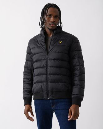 Lyle & Scott Funnel Neck Mens Wadded Jacket - Black - Size X-Large