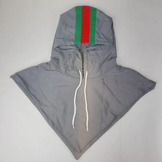 Gucci Unisex Silver Reflective Hood with GRG Web Stripe and Pouch M