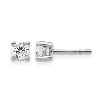 Diamond2Deal 14k White Gold 1/2 ct Round Lab Grown Diamond Stud Earrings VS Clarity, D-E Color