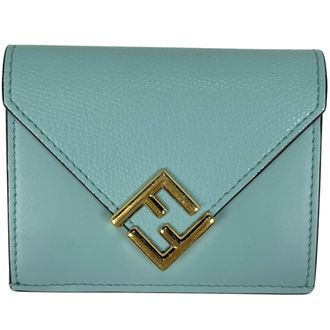 Fendi Light Blue Leather Wallet (Tri-Fold) (Pre-Owned)