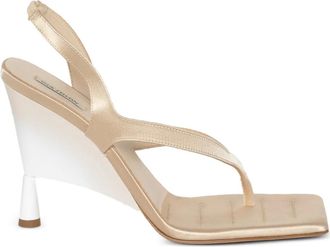 Giaborghini Rosie square-toe heeled sandals - Beige
