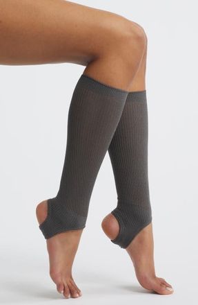 High Heel Jungle Show Pony Cotton Blend Rib Stirrup Socks in Dark Grey at Nordstrom