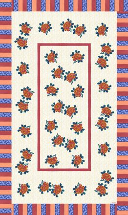 Lisa Corti Cotton Cloth 140x240cm Ortensia Red Gold