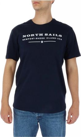 North Sails Gele Korte Mouw Ronde Hals T-shirt - Heren - T-shirts - Blauw - XL - Katoen - Tops
