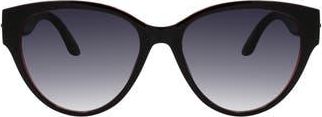 Kurt Geiger 57mm Gradient Cat Eye Sunglasses in Solid Black Over Xtal Pink at Nordstrom Rack