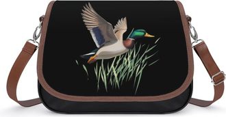 Generic Mallard Duck Flying Small Womens Crossbody Bags Shoulder Handbag with Adjustable Strap for Travel