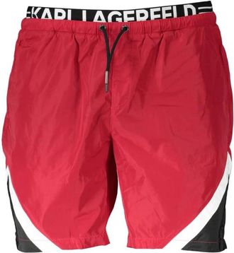 Karl Lagerfeld Polyester Zwemkleding met Stijlvol Ontwerp - Heren - Strandmode - Rood - S - Polyester - Badmode