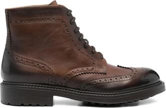 Doucal's Enkellaarsjes - Heren - Veterlaarzen - Bruin - 42 EU - Leer - Schoenen