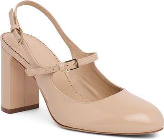 Cinq &agrave; Sept Lola Mary Jane Slingback Sandal in Beige at Nordstrom, Size 9.5Us