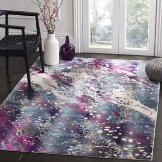 Safavieh Radiance Machine Made Area rug, Teal / Magenta Contemporary Style Easy Care