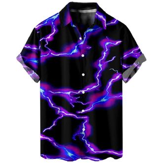 Generic Short Sleeve Aloha Beach Tops Floral Summer Casual Button Down Shirts Mens Bowling Shirts 1950s Hawaiian Vintage Button Down Short Sleeve Shirts Summe