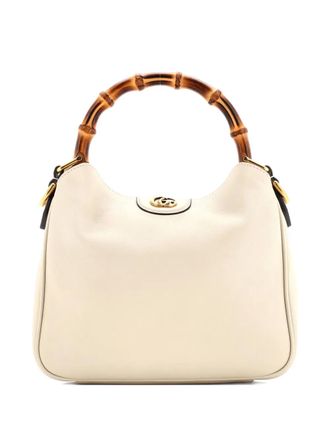 Gucci Diana NM Bamboo Shoulder Bag Leather Small tote bag - women - Calf Leather - One Size - Neutrals