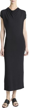 Vince Cap Sleeve Draped Cowl Neck Dress