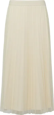 s.Oliver Black Label Midirock S.OLIVER BLACK LABEL, Damen, Gr. 36, grau beige, Web, Obermaterial: 100% Polyester, unifarben, normal 3/4-L&auml;nge, R&ouml;cke Midirock, mit Falten u