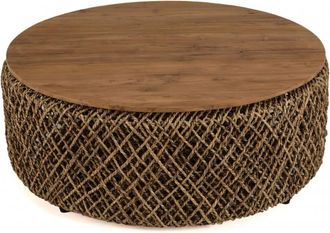 Macabane Mesa de centro redonda de fibra de cocotero D98