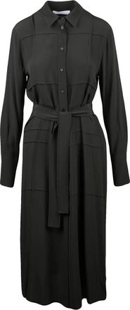 Beatrice .B Button-Down Midi Shirt Dress With Self-Tie Belt And Textured Panel Details