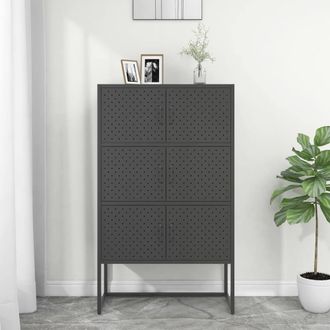 Berkfield Home Highboard Anthracite 80x35x135 cm Steel in Black | Size: 80 x 35 x 135 cm