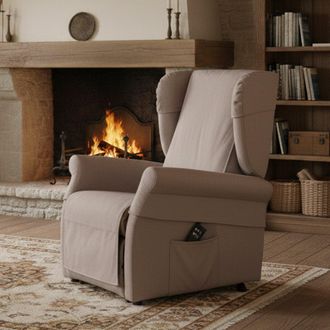 Dmora Sill&oacute;n Treia, Desenfundable Reclinable Made In Italy, Brazos, 75x84x107h Cm Beige